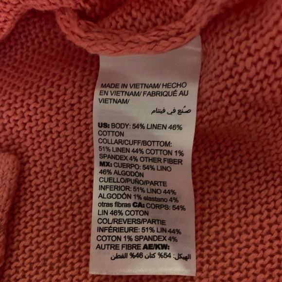 Chicos Linen/Cotton Button-Up Cardigan Sweater size L in Sienna Rose - Picture 14 of 16